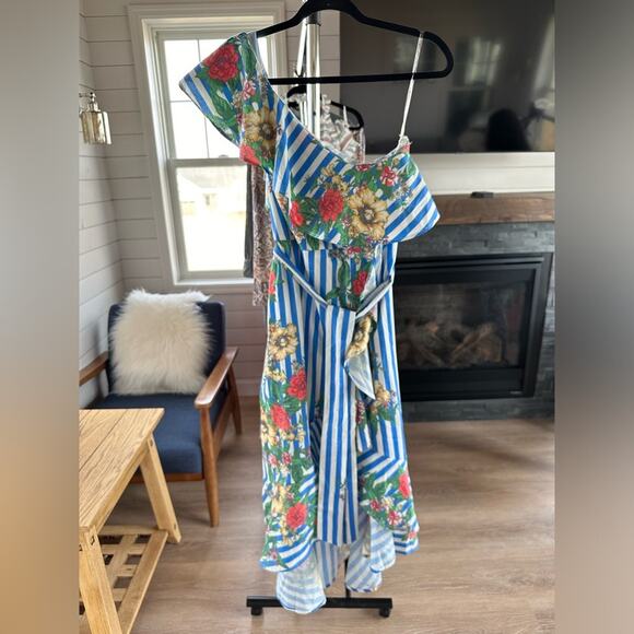 Flying Tomato High Low Floral Striped Dress - Picture 6 of 11